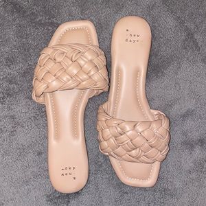 A New Day Tan Braided Sandals Minimalist Design